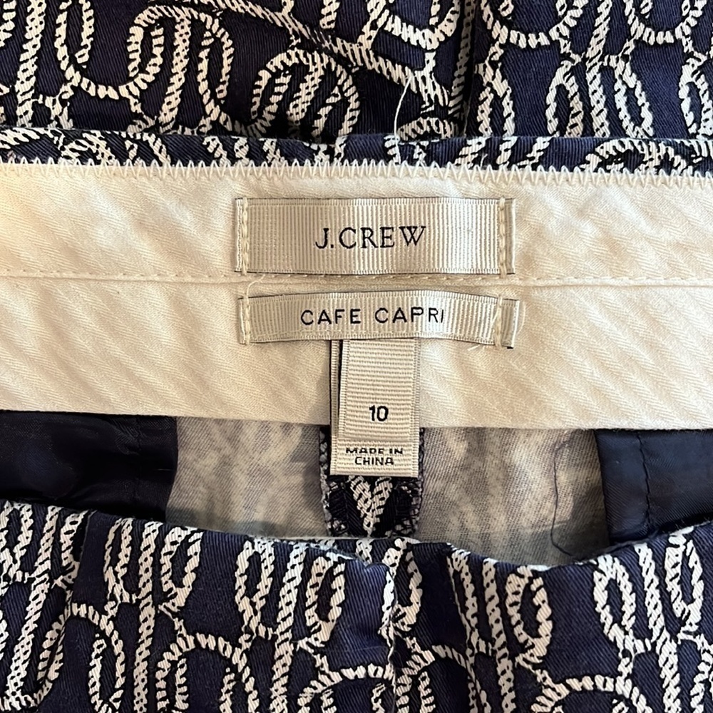 J. Crew navy nautical rope knot cafe capri pant Sz 10 - Picture 7 of 7